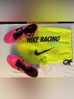 Women's Size 9 US Neon Pink Splatter Nike Spikes, Sprinting Shoes (Worn Twice)